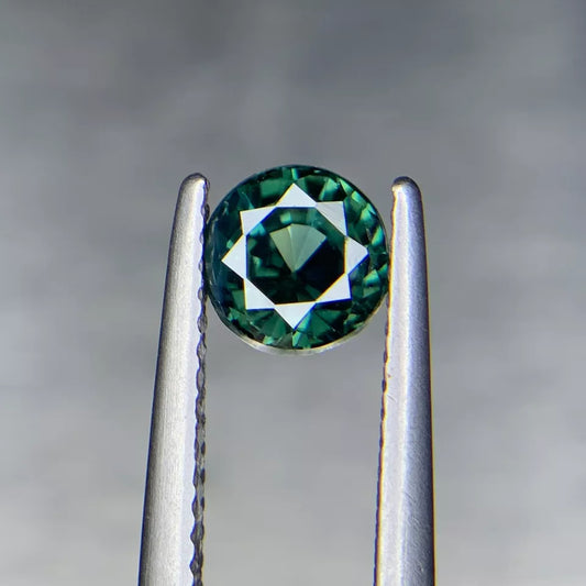 1.35 Cts Natural Blueish Green Teal Sapphire Round Cut Tanzania Loose Gemstones